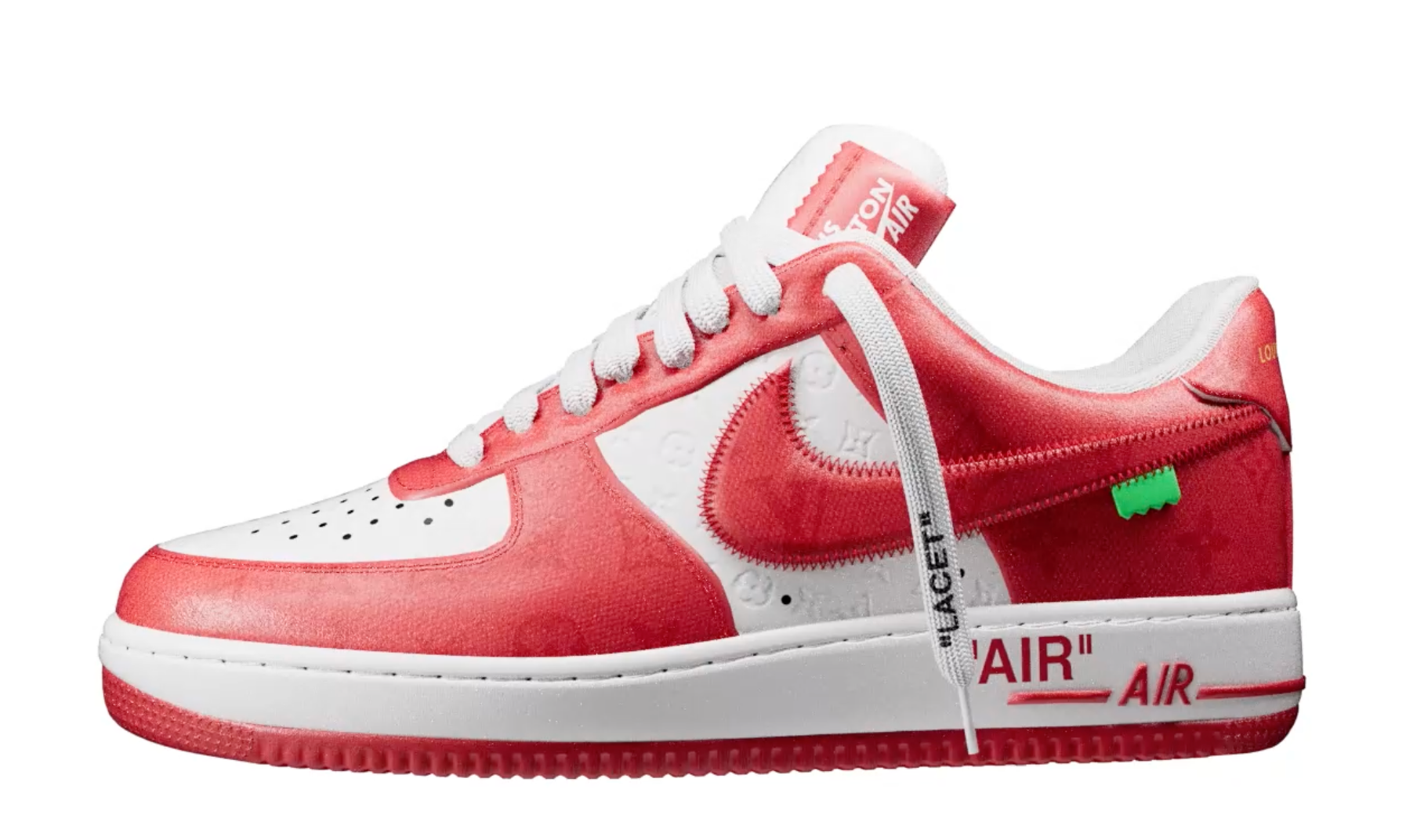 LOUIS VUITTON NIKE AIR FORCE 1 LOW WHITE RED